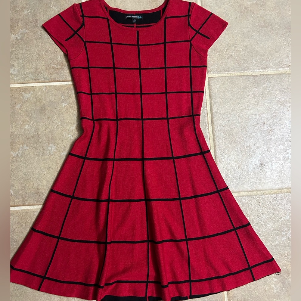 My Michelle Red and Black Plaid Dress